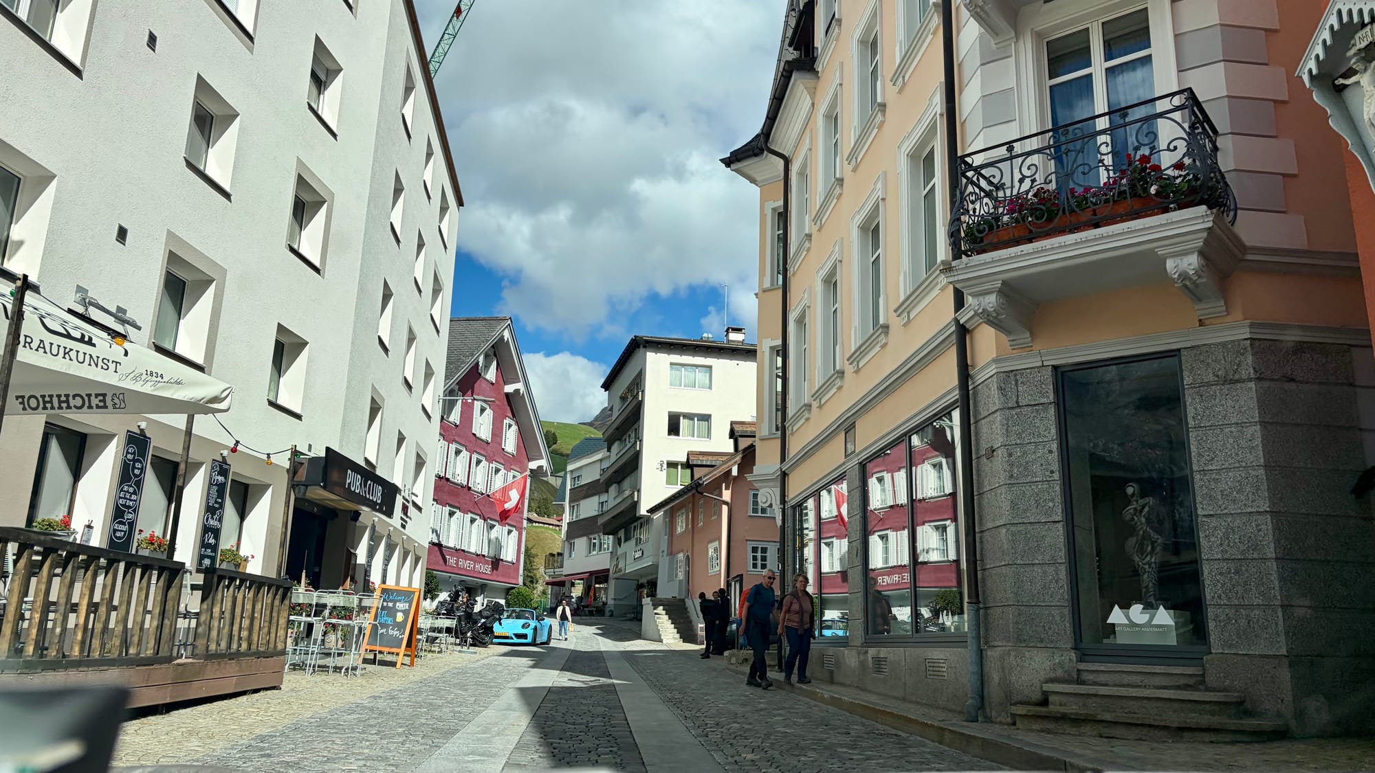 Driving through Andermatt