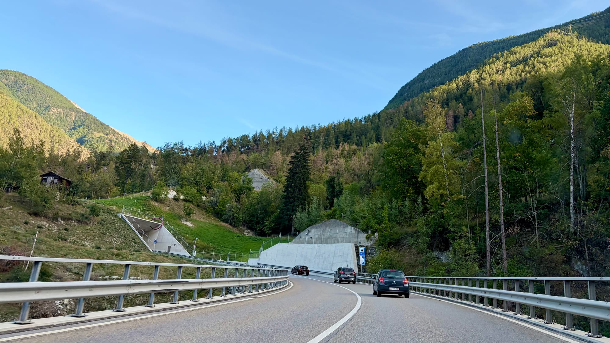 Driving towards Zermatt