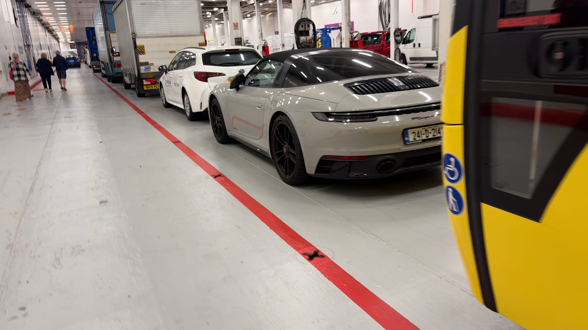Parked up on our ferry to the United Kingdom