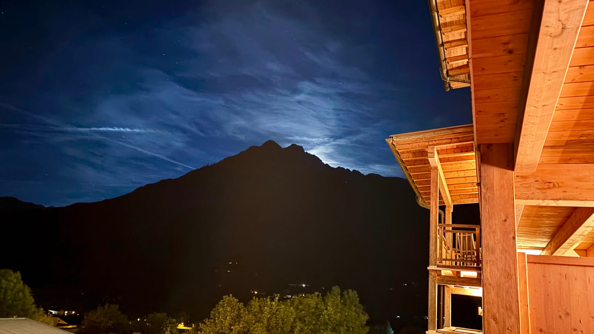 Moon behind the mountains
