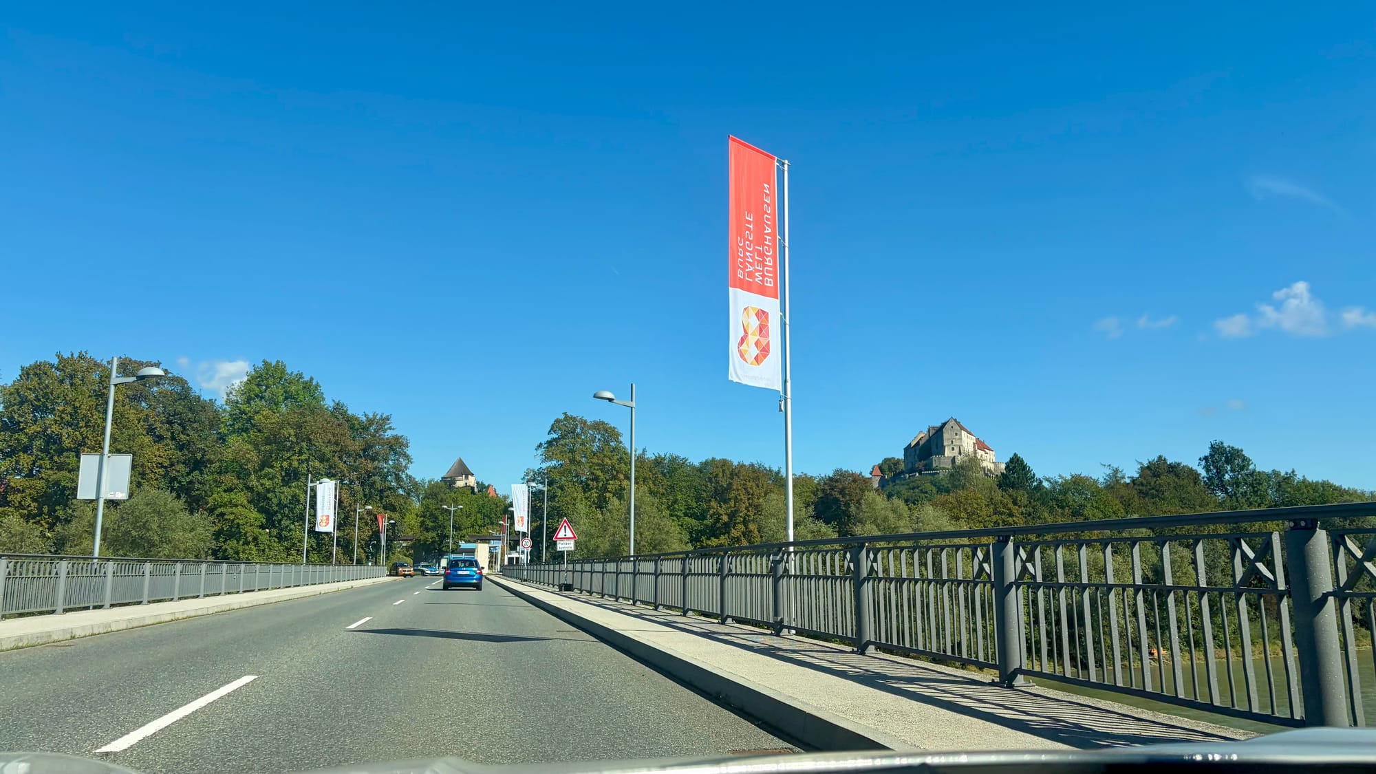 Bridge marking the border between Austria and Germany