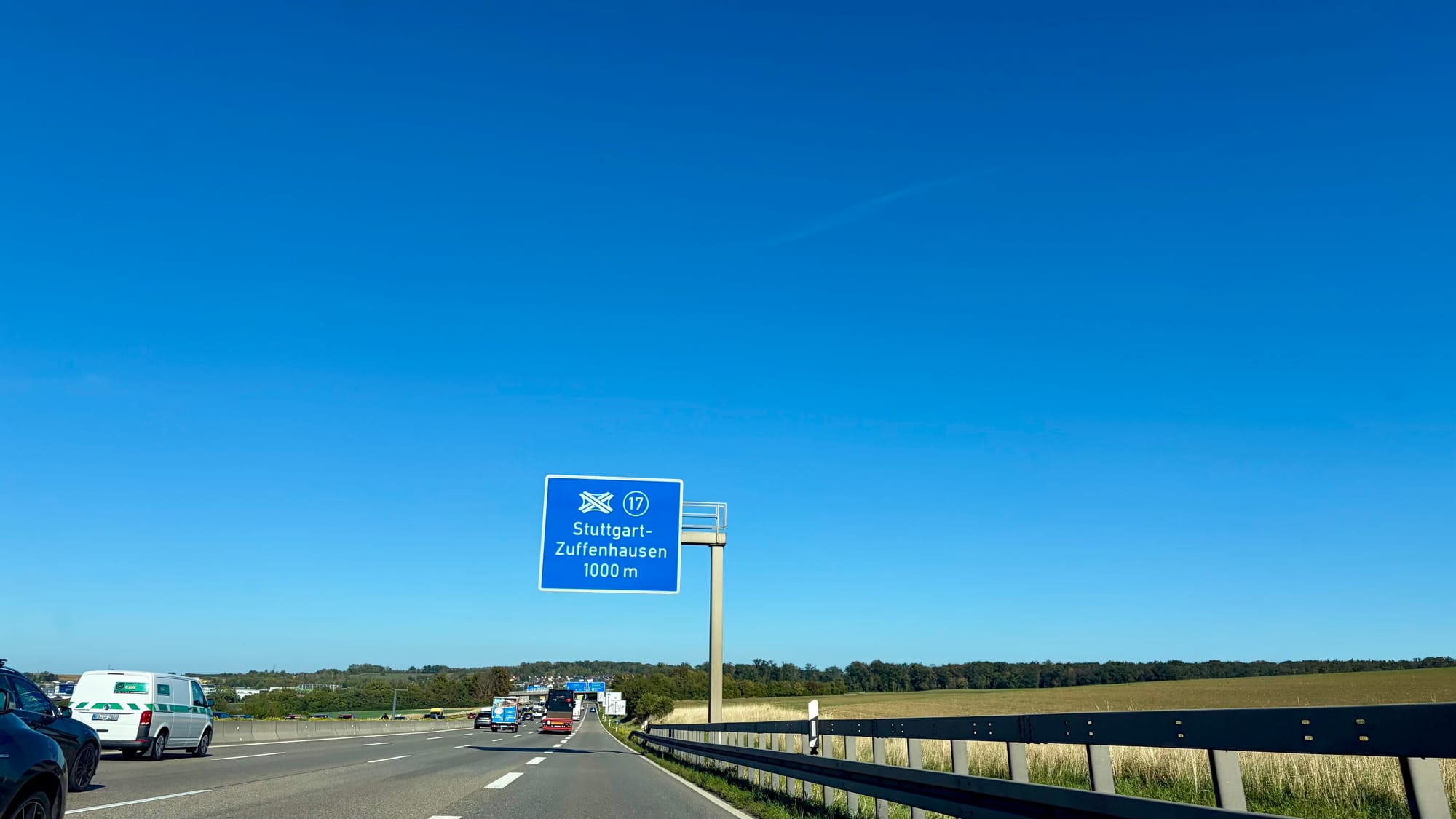 Approaching the exit for Porsche at Zuffenhausen